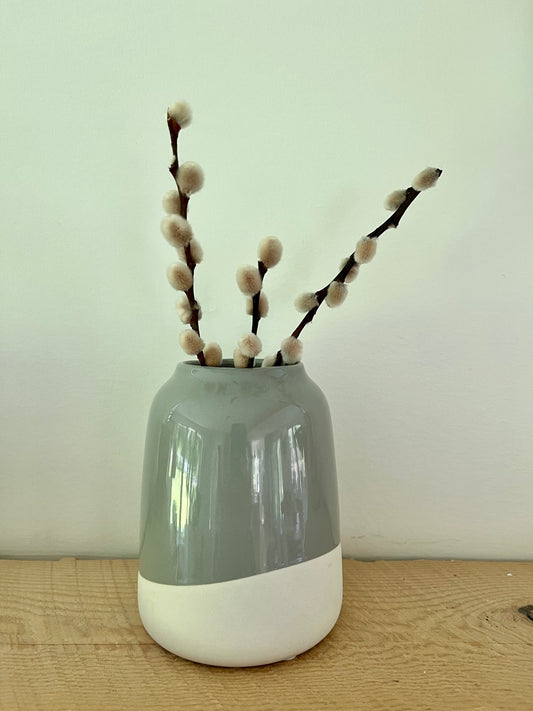 Earl Grey Ceramic Churn Vase