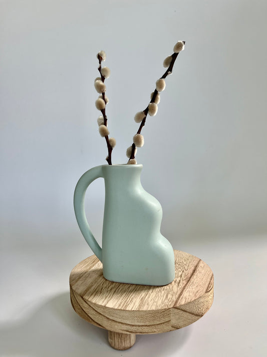 Powder Aquamarine Ceramic Bud Vase