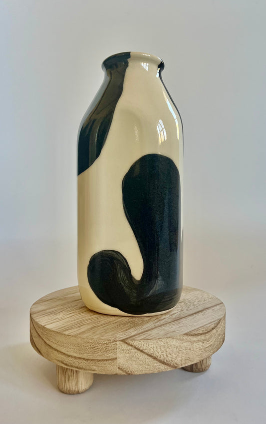 Handmade Ceramic Cow Milk Bottle Vase