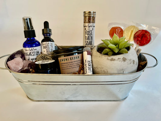 Super Healing and Wellness Bundle in a Metal Planter